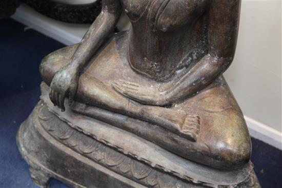 A large Thai bronze figure of Buddha, height 119cm